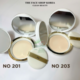  Phấn phủ trang điểm dạng nén cao cấp 2 trong 1 Gold Collagen Ampoule Two Way Pact The Face Shop fmgt 9.5g SPF40 PA+++ 