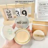  Phấn phủ trang điểm dạng nén cao cấp 2 trong 1 Gold Collagen Ampoule Two Way Pact The Face Shop fmgt 9.5g SPF40 PA+++ 