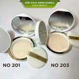  Phấn phủ trang điểm dạng nén cao cấp 2 trong 1 Gold Collagen Ampoule Two Way Pact The Face Shop fmgt 9.5g SPF40 PA+++ 