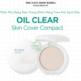  Phấn phủ trang điểm dạng nén nâng tông thấm hút nhờn THEFACESHOP fmgt OIL CLEAR SKIN COVER COMPACT 9g 
