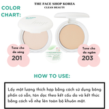  Phấn phủ trang điểm dạng nén nâng tông thấm hút nhờn THEFACESHOP fmgt OIL CLEAR SKIN COVER COMPACT 9g 