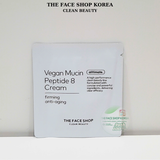  Combo 10 Sample Kem dưỡng Ẩm mịn, Săn chắc da Chống lão hoá The Face Shop Alltimate Vegan Mucin Peptide 8 Cream 1ml 