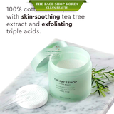  Nước hoa hồng se khít lỗ chân lông The Face Shop dạng miếng bông Clean Beauty Tea Tree Pore Toner Pads 150ml 