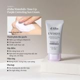  Kem chống nắng nâng tone  hiệu chỉnh màu da d'Alba Waterfull Tone Up PURPLE Correcting Sun Cream SPF50+ PA++++ 50ml 
