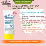  Kem Chống Nắng Dưỡng Ẩm Dịu Da Chiết Xuất Rau Má TheFaceShop DR BELMEUR CICA MOISTURE SUN CREAM SPF 50+ PA++++ 50ml 
