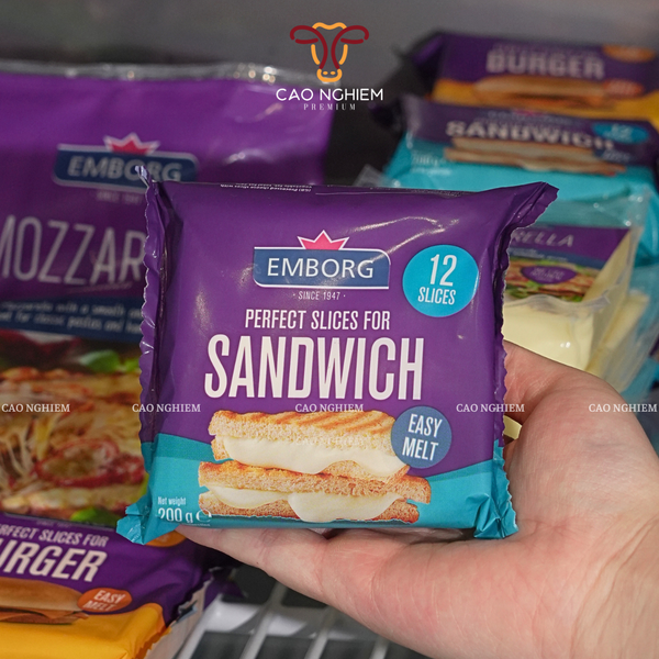  Phô Mai Lát Emborg Cho Sandwich 