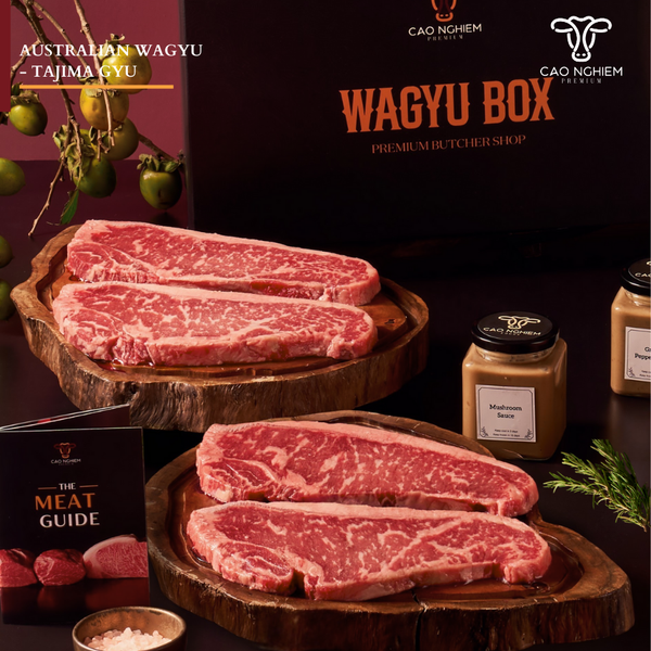  #SET W1 - Set hộp quà biếu tặng thịt bò Wagyu Úc Tajima 
