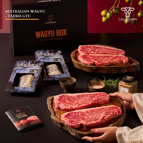  #SET W1A - Set hộp quà biếu tặng thịt bò Wagyu Úc Tajima và cá Tuyết Úc Glacier 51 