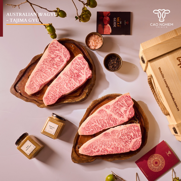  #SET W4 - Set hộp quà biếu tặng thịt bò Wagyu Úc Tajima 