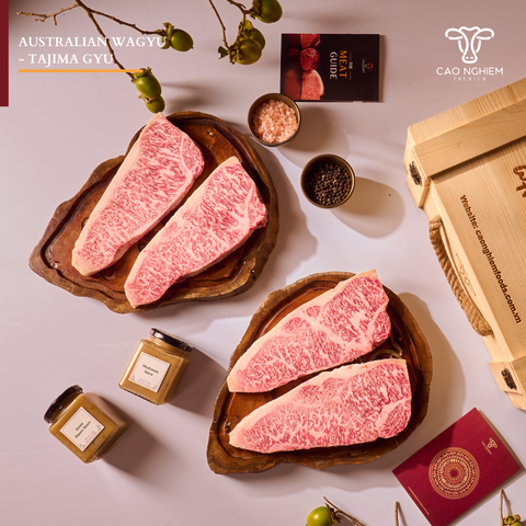  #SET W4 - Set hộp quà biếu tặng thịt bò Wagyu Úc Tajima 