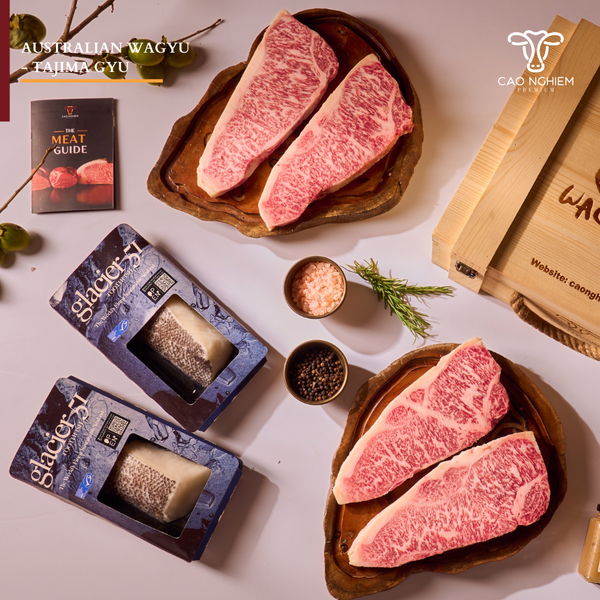  #SET W4A - Set hộp quà biếu thịt bò Wagyu Úc Tajima 