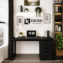 Bàn IKEA 1 Tủ Đen-Mặt Đen