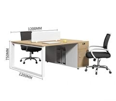 Bàn Nhân Viên  bàn đôi văn phòng Gỗ MDF kết hợp chân sắt và tủ kệ