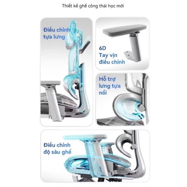 Ghế Công Thái Học LS900 Full Lưới Ngả Lưng Có Gác Chân | Ghế công thái học Cao Cấp Cho Dân Văn Phòng, Game Thủ.