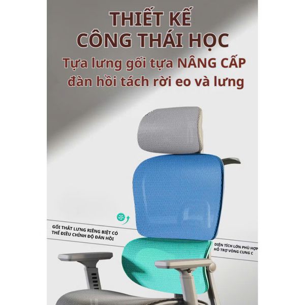 Ghế Công Thái Học LS900 Full Lưới Ngả Lưng Có Gác Chân | Ghế công thái học Cao Cấp Cho Dân Văn Phòng, Game Thủ.