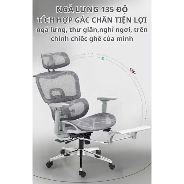 Ghế Công Thái Học LS900 Full Lưới Ngả Lưng Có Gác Chân | Ghế công thái học Cao Cấp Cho Dân Văn Phòng, Game Thủ.