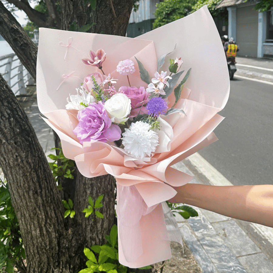  HOA BÓ - PASTEL PURPLE M 