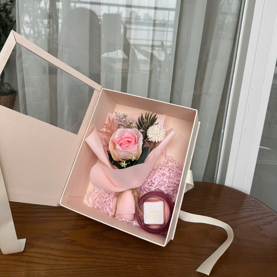  FLORA BOX - PINK ORANGE ( hộp trắng ) 