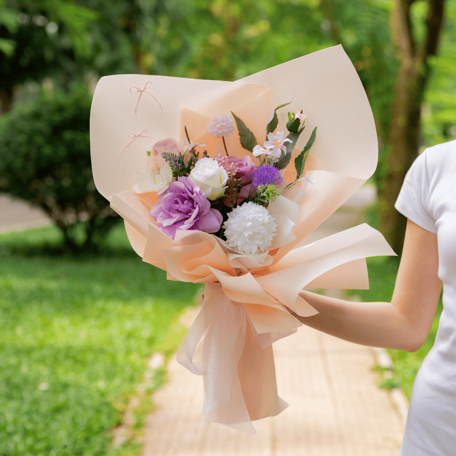  HOA BÓ - PASTEL PURPLE M 