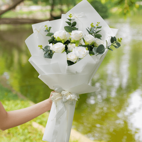  HOA BÓ - HOA HỒNG TRẮNG L 