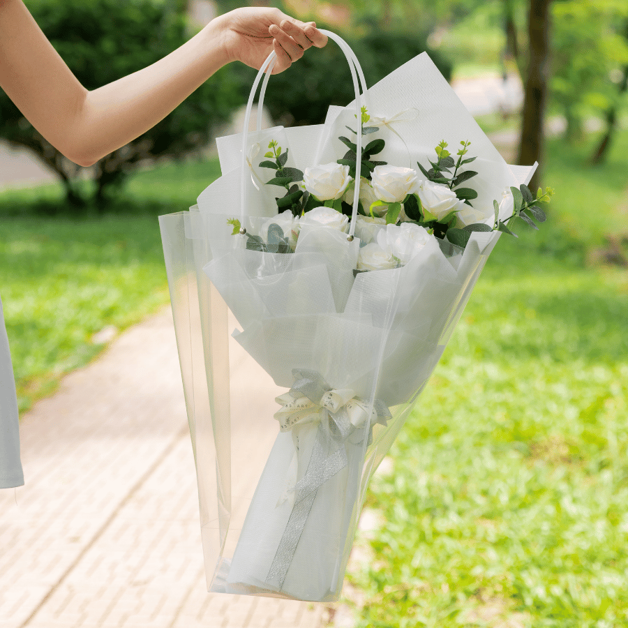  HOA BÓ - HOA HỒNG TRẮNG L 