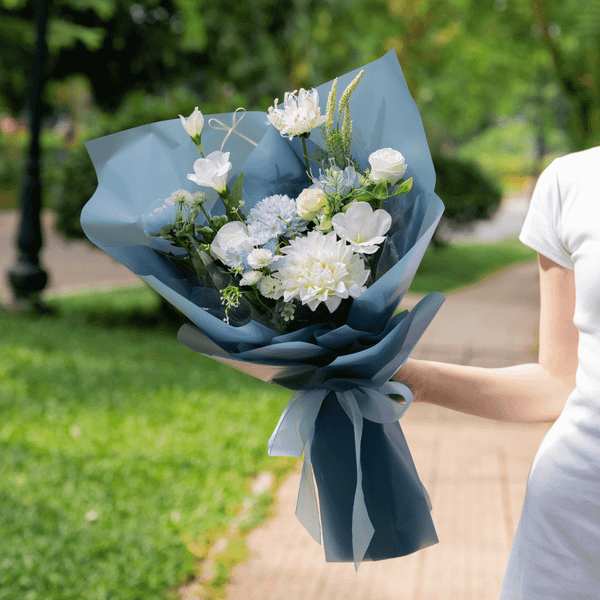  HOA BÓ - BLUE WHITE L 