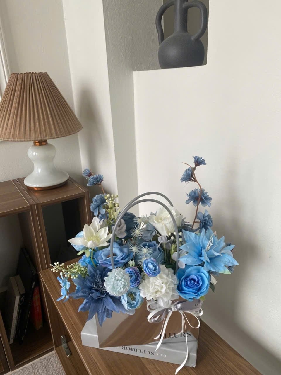  GIỎ FLEURS - TRẮNG XANH 
