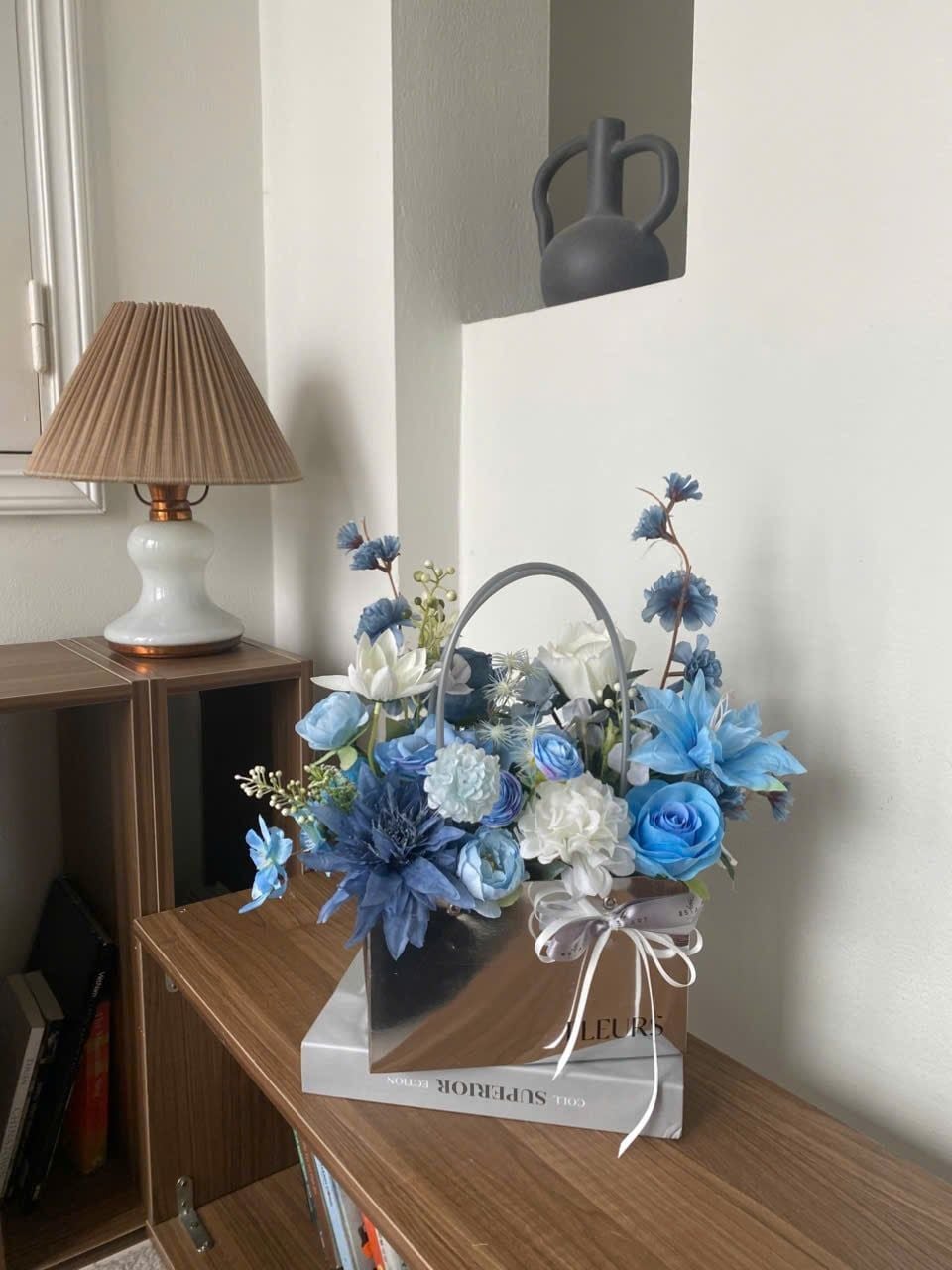  GIỎ FLEURS - TRẮNG XANH 