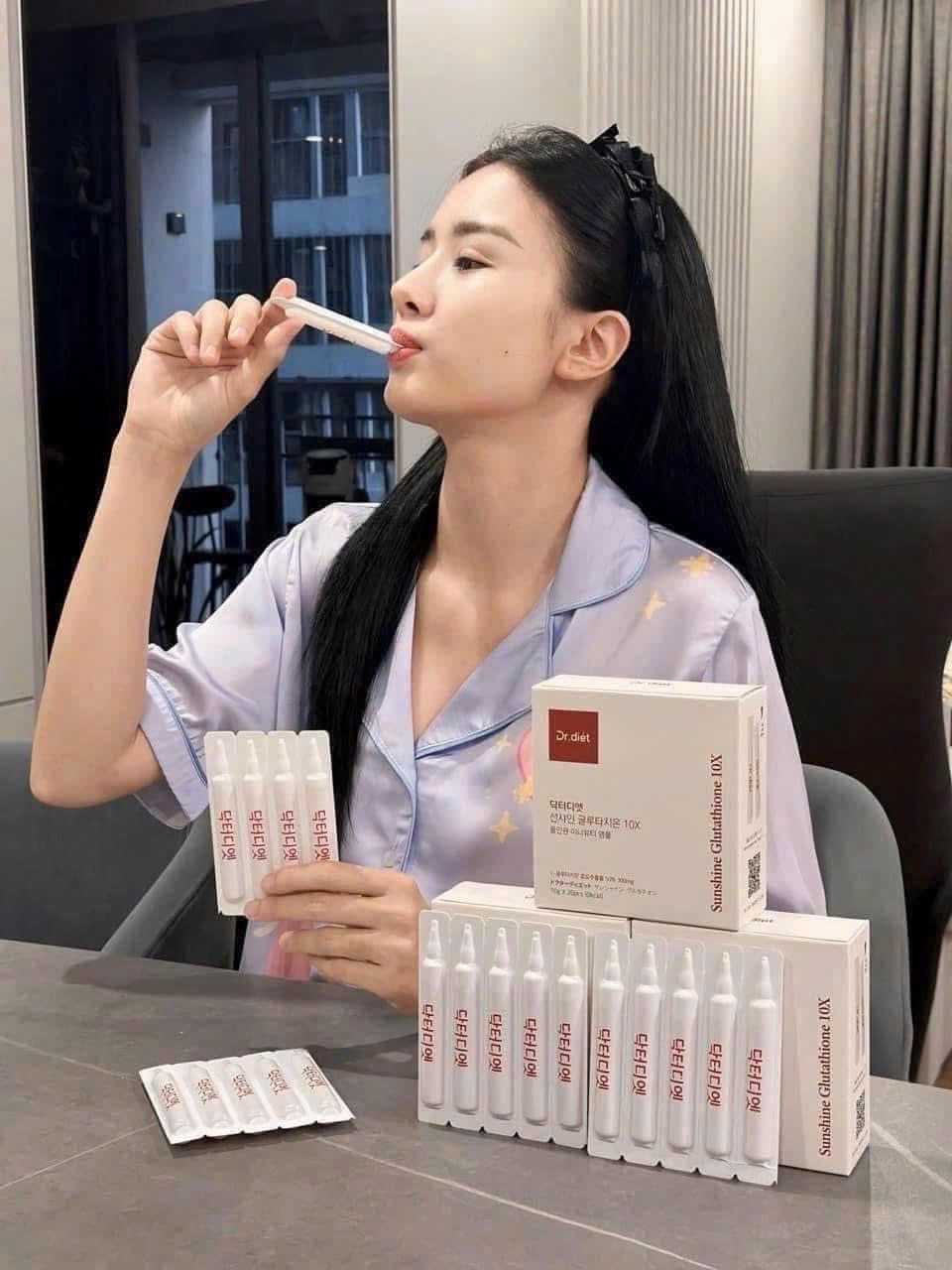 sunshine glutathione 10x cách sử dụng Nước Uống Trắng Da Sunshine Glutathione 10x Dr. Diet