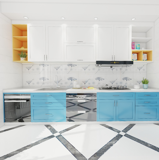 Gạch ốp men bóng trắng vân khói điểm hoa văn JADE-HVZZD - 40x80