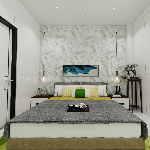 Gạch ốp lát đá bóng kính điểm hoa lá NZDFZZ-D - 60x120