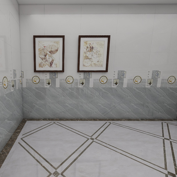 Gạch ốp men bóng vân xám điểm hoa văn MK-HVG - 40x80