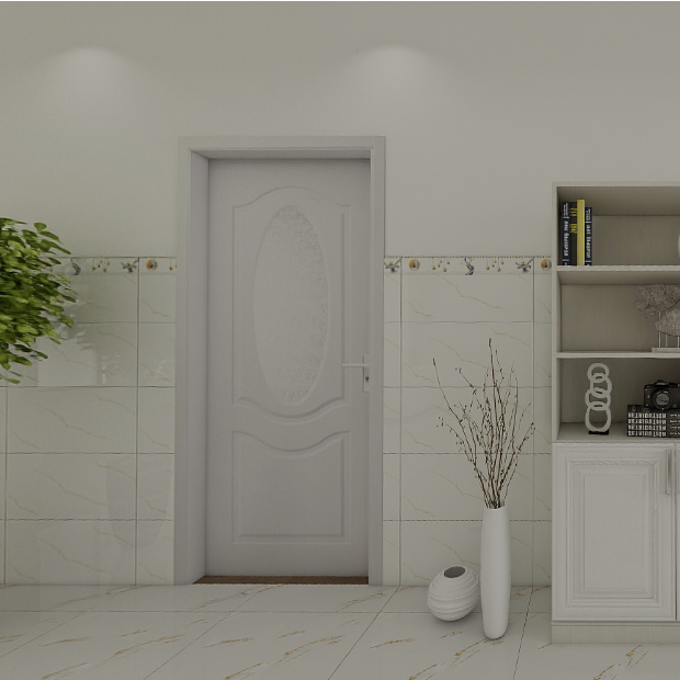 Gạch ốp tường men bóng trắng vân vàng điểm hoa TK-GNZNZ  - 30x60