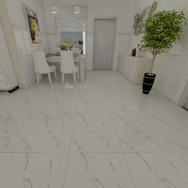 Gạch ốp lát đá bóng kính trắng vân vàng TK-NNMD - 60x60