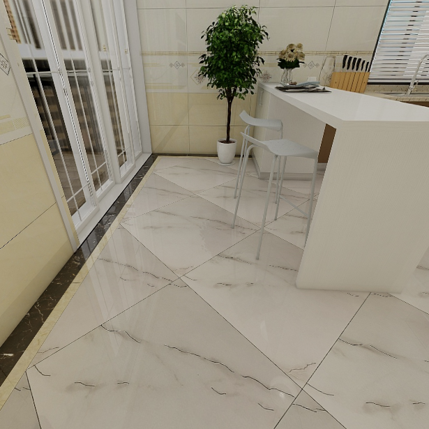 Gạch lát nền đá bóng kính vân khói nhũ vàng FH-K-VXZF - 80x80