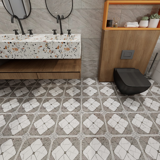 Gạch lát nền đá mờ hoa văn xám TT-GZZFX - 30x30