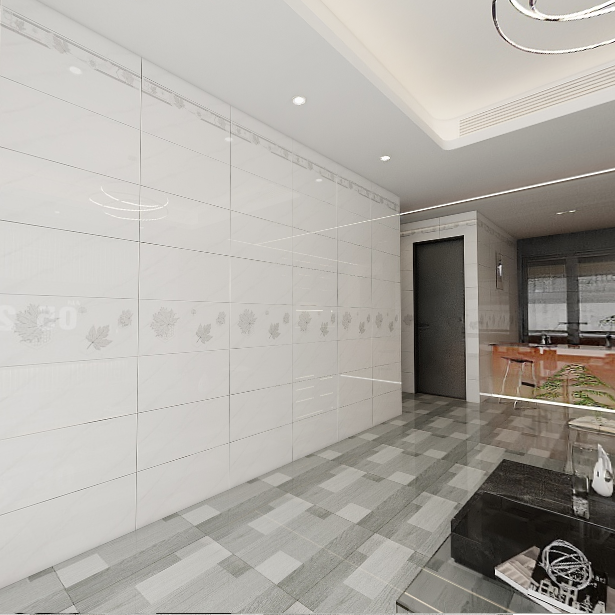 Gạch ốp tường đá bán sứ bóng trắng vân khói điểm hoa THP-GZNZH - 30x60