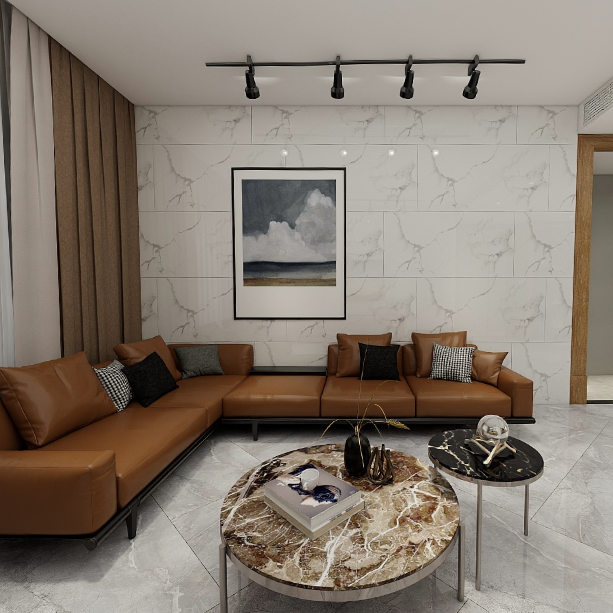 Gạch ốp lát đá bóng kính trắng vân khói TK-DFNMM - 60x120