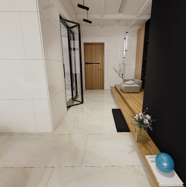 Gạch ốp lát đá bóng kính vân đá vàng kem TK-DFNMX - 60x120