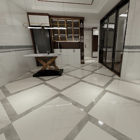  Gạch lát nền đá bóng kính trắng vân khói TBN-VVZH - 80x80 