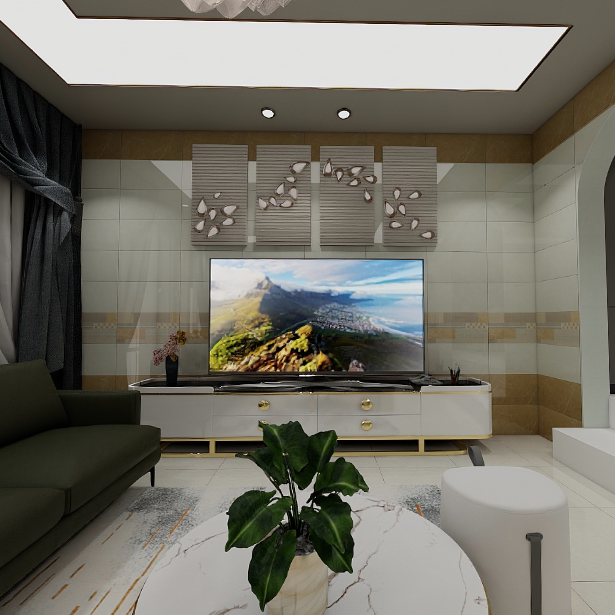 Gạch ốp tường đá bán sứ bóng vân vàng điểm hoa văn US-GN-TY-VZX  - 30x60