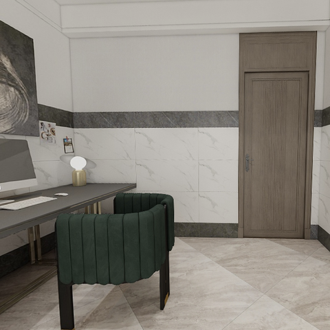  Gạch ốp tường đá bán sứ trắng vân khói GD-HVNNX-M - 40x80 