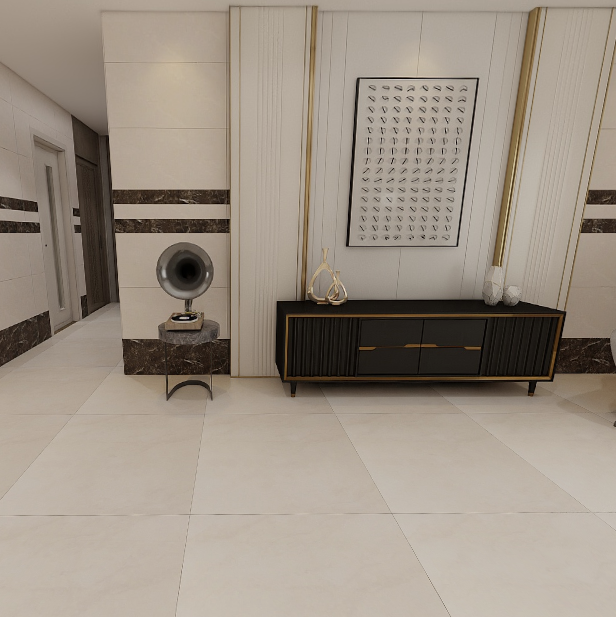 Gạch lát nền đá mờ vân mây kem vàng TBN-VZFZZV - 80x80