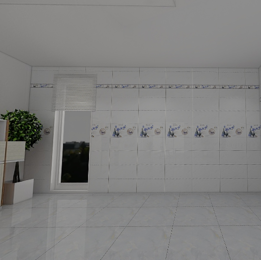 Gạch ốp men bóng vân gợn sóng điểm hoa GNHH - 30x60