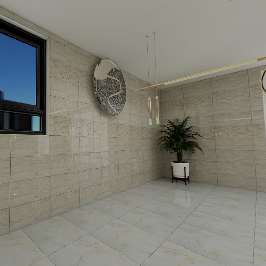 Gạch ốp tường men bóng vân vàng điểm hoa văn ZNGZM-A 30x60