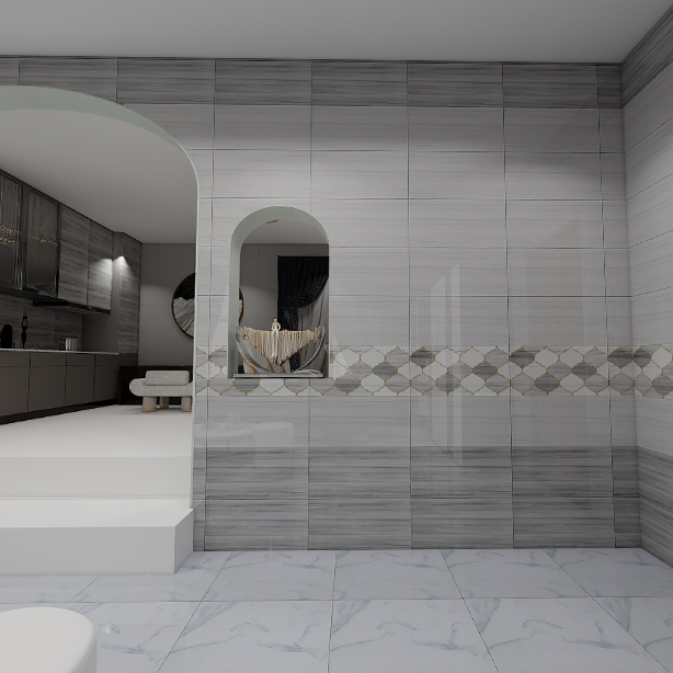 Gạch ốp tường men bóng vân xám điểm hoa văn ZNGZG-A 30x60