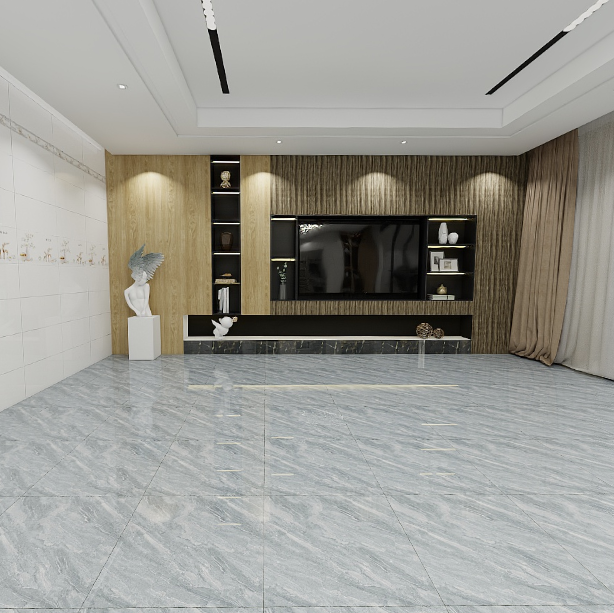 Gạch lát nền đá bán sứ bóng vân đá xám THP-NNGV 60x60