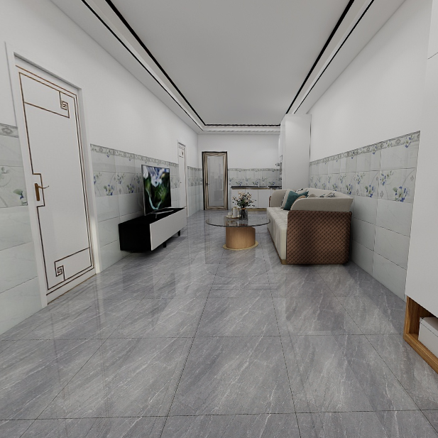 Gạch lát nền đá bán sứ bóng vân đá xám THP-NTZZT 60x60