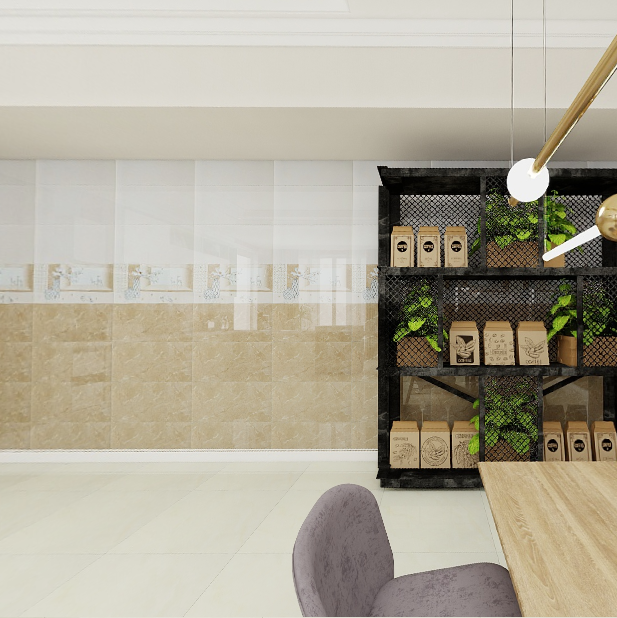 Gạch ốp tường men bóng vân kem điểm hoa văn VG-GZNHT 30x60