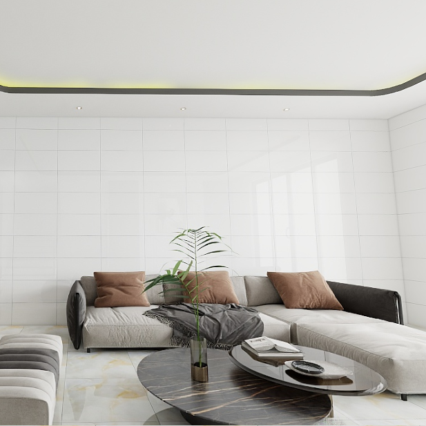 Gạch ốp men bóng trắng trơn DH-HZVZ - 40x80